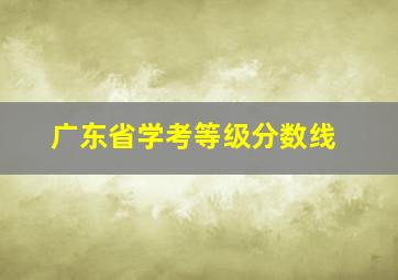 广东省学考等级分数线