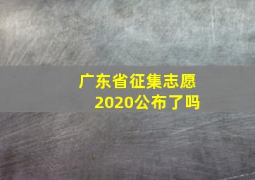 广东省征集志愿2020公布了吗