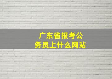 广东省报考公务员上什么网站