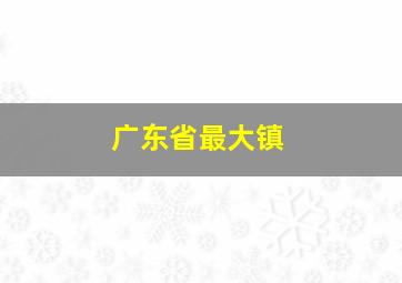 广东省最大镇