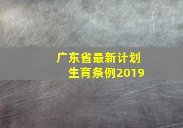 广东省最新计划生育条例2019