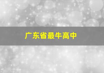 广东省最牛高中