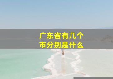 广东省有几个市分别是什么