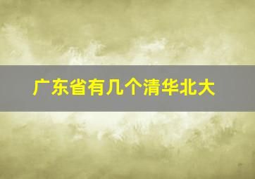 广东省有几个清华北大