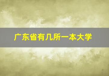 广东省有几所一本大学