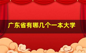 广东省有哪几个一本大学