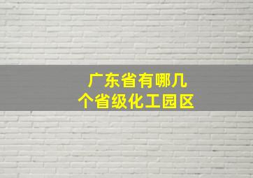 广东省有哪几个省级化工园区