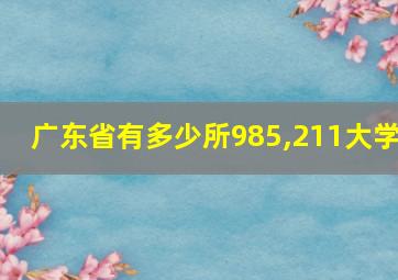 广东省有多少所985,211大学