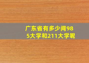 广东省有多少间985大学和211大学呢