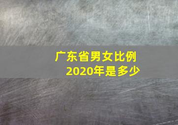 广东省男女比例2020年是多少