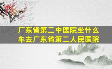 广东省第二中医院坐什么车去广东省第二人民医院