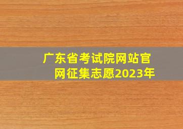 广东省考试院网站官网征集志愿2023年