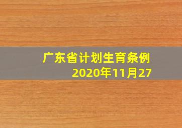 广东省计划生育条例2020年11月27