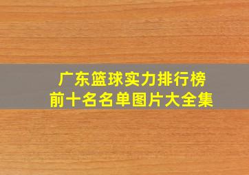 广东篮球实力排行榜前十名名单图片大全集