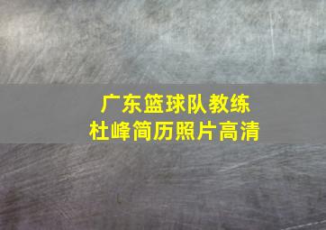 广东篮球队教练杜峰简历照片高清