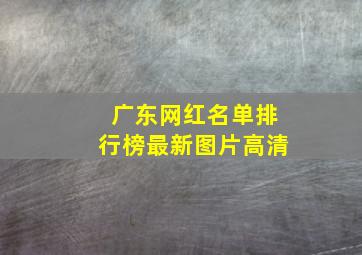 广东网红名单排行榜最新图片高清