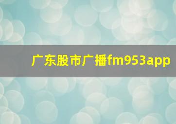 广东股市广播fm953app