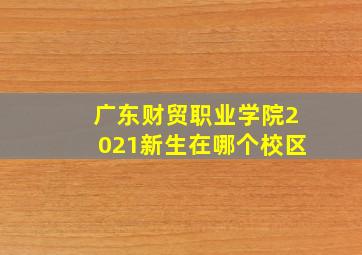 广东财贸职业学院2021新生在哪个校区