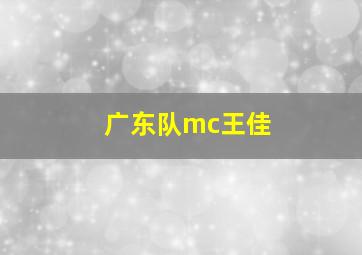 广东队mc王佳