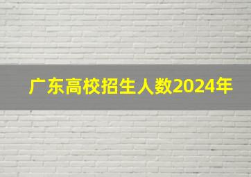 广东高校招生人数2024年