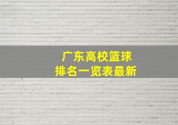 广东高校篮球排名一览表最新