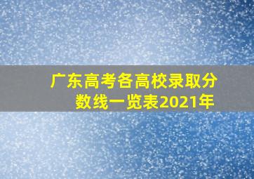 广东高考各高校录取分数线一览表2021年