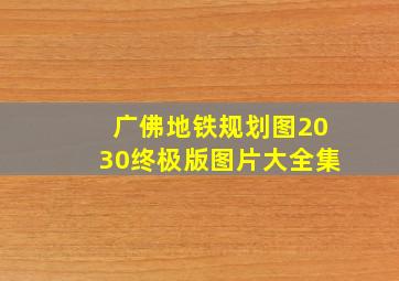 广佛地铁规划图2030终极版图片大全集