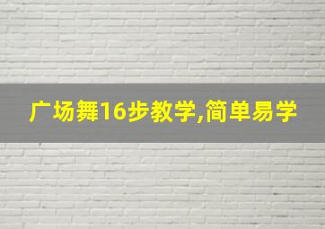 广场舞16步教学,简单易学