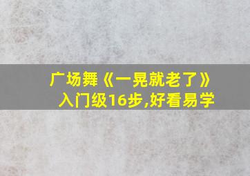 广场舞《一晃就老了》入门级16步,好看易学