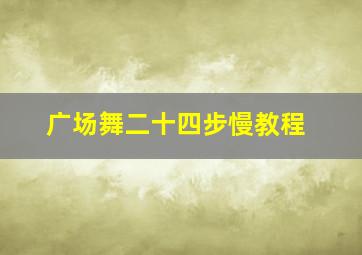 广场舞二十四步慢教程