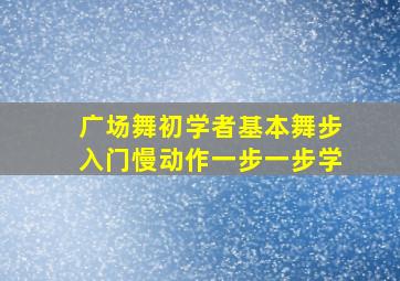 广场舞初学者基本舞步入门慢动作一步一步学