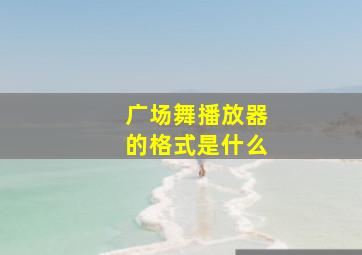 广场舞播放器的格式是什么