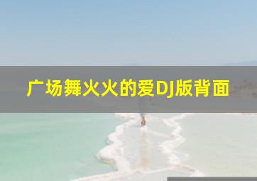 广场舞火火的爱DJ版背面