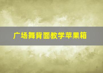 广场舞背面教学苹果箱