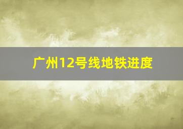 广州12号线地铁进度