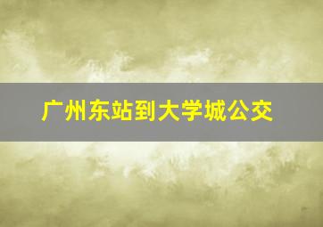 广州东站到大学城公交