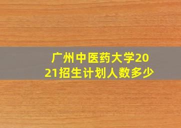 广州中医药大学2021招生计划人数多少