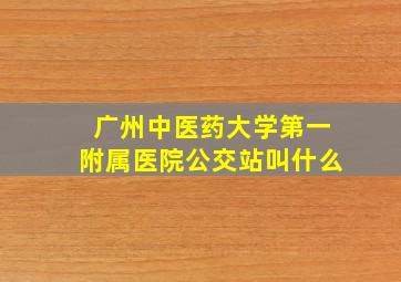 广州中医药大学第一附属医院公交站叫什么