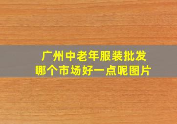 广州中老年服装批发哪个市场好一点呢图片