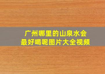 广州哪里的山泉水会最好喝呢图片大全视频