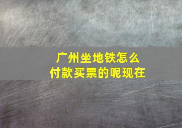 广州坐地铁怎么付款买票的呢现在