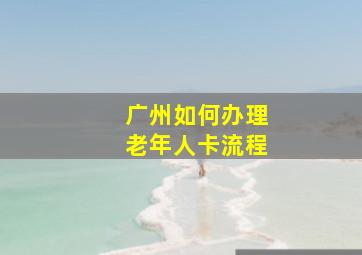 广州如何办理老年人卡流程