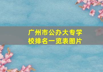 广州市公办大专学校排名一览表图片