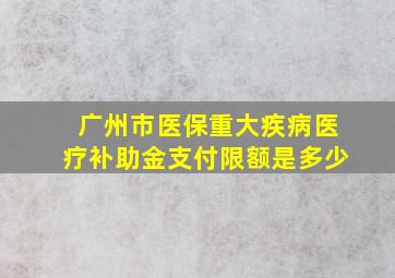 广州市医保重大疾病医疗补助金支付限额是多少