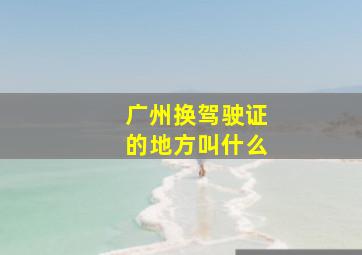 广州换驾驶证的地方叫什么