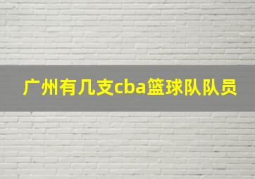 广州有几支cba篮球队队员