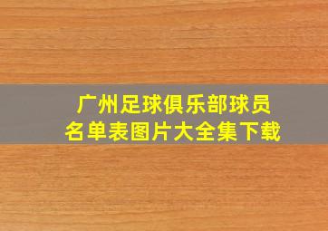 广州足球俱乐部球员名单表图片大全集下载