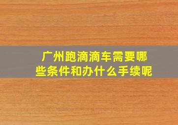 广州跑滴滴车需要哪些条件和办什么手续呢