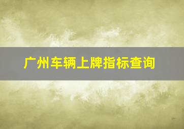 广州车辆上牌指标查询