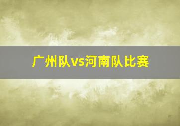 广州队vs河南队比赛